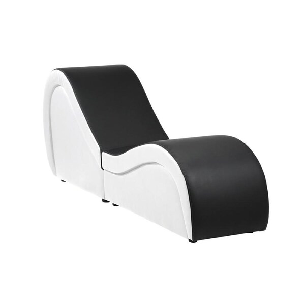 Oikiture Tantra Chair Sofa Couch Love Seat Chaise Lounge Couples Yoga Bed Stool Black and White