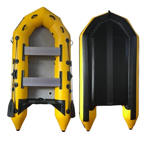 2.3M/3.0M/3.6M Inflatable Boat Dinghy Tender Pontoon Rescue & Dive Boat Fishing Boat with High-quality 3-layer 1.2mm PVC Hard Air-Deck Floor Blue / 2.3M Boat