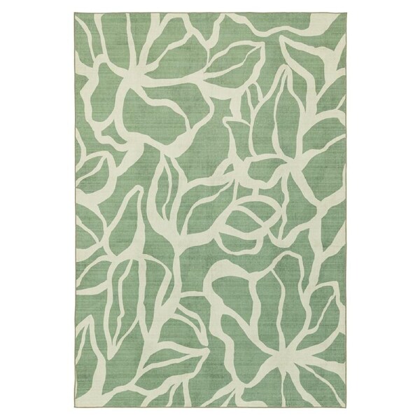 Loopsie Farringdon Printed Green Washable Rug 220cm x 150cm