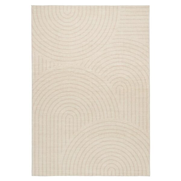 Loopsie Ashdod Beige Cream Arch Washable Rug 290cm x 200cm