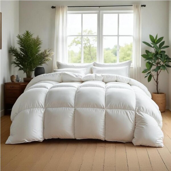 Royal Comfort 50% Goose Feather 50% Down 500GSM Quilt Duvet Deluxe Soft Touch White (Single, Double, Queen, King, Super King) Single