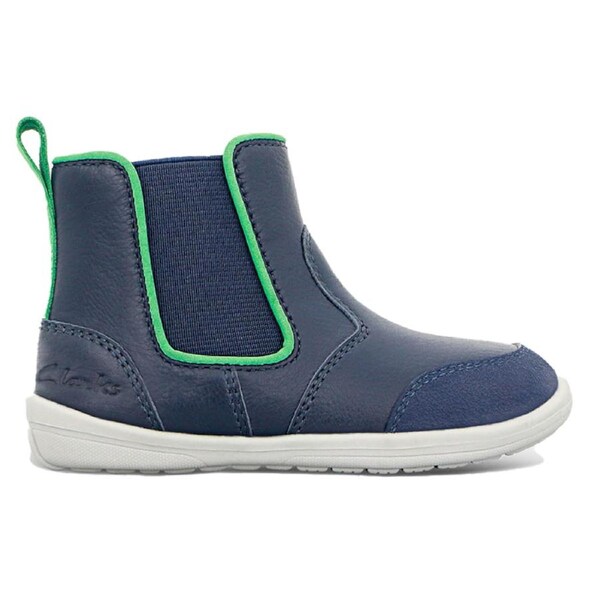 Clarks Kids Marko Boots Navy/Green Standard Fit UK Kid's 5
