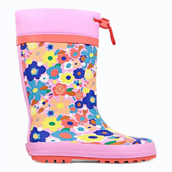 Clarks Kids Puddles Gumboot Pink Multi Standard Fit EU Kid's 31