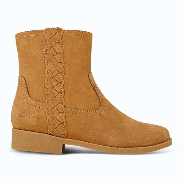 Clarks Kids Tania Boots Tan Nubuck Narrow+ Fit EU Kid's 29