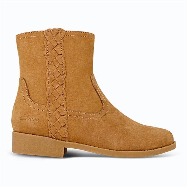 Clarks Kids Tania Boots Tan Nubuck Narrow+ Fit EU Kid's 32