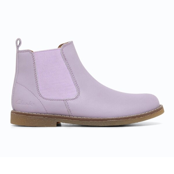 Clarks Kids Chelsea II Junior Lilac Standard Fit EU Kid's 21