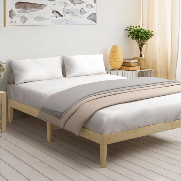 Oikiture Wooden Bed Frame Double Single King Single Size Timber Base Single