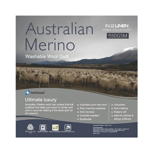 Australian Merino Wool Quilt 550GSM - Extra warm King