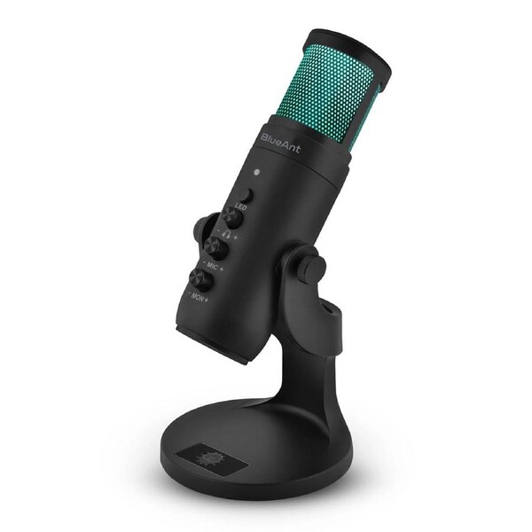 BlueAnt StreamX USB Microphone with LED Lights Black