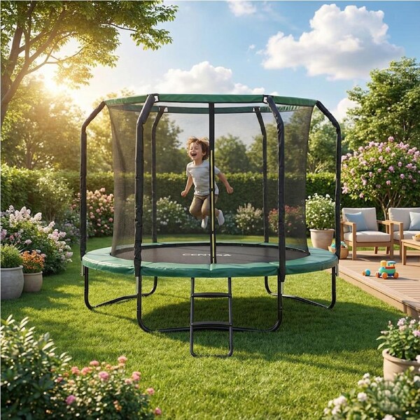 Centra Trampoline 8ft/10ft/12ft with Ladder Enclosure Optional Basketball Hoop – AU Safety Compliant 8 Ft