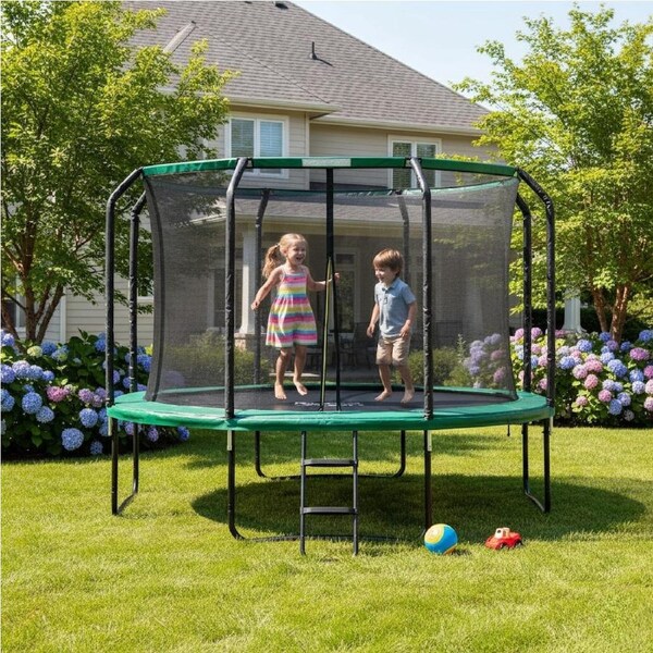 Centra Trampoline 8ft/10ft/12ft with Ladder Enclosure Optional Basketball Hoop – AU Safety Compliant 10 Ft