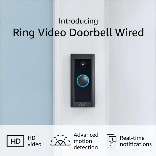 Ring Video Doorbell Wired - Black Black