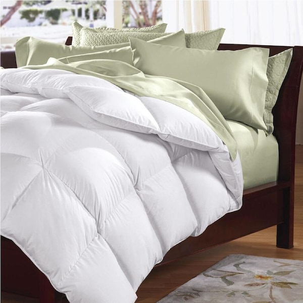 Royal Comfort Goose Feather & Down Cotton Quilt Duvet Bed Cover 500GSM White King