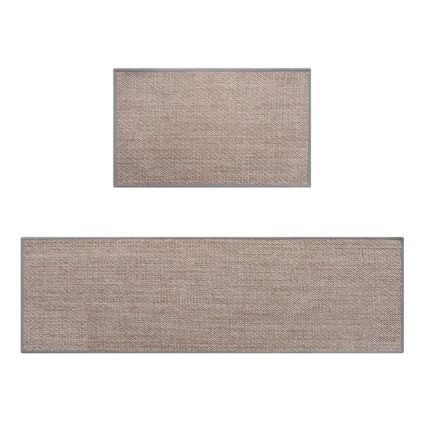 ZUNI 2PCS Kitchen Rugs Mats Non Slip Anti Fatigue for Kitchen Floor Home Grey