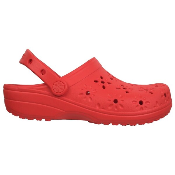 Crocs Unisex Classic Floral Cut Out Clogs Cherry Red US M7/W9