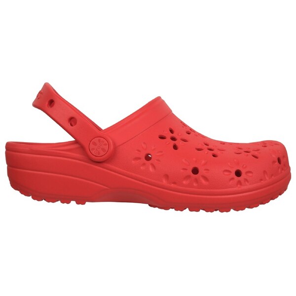 Crocs Unisex Classic Floral Cut Out Clogs Cherry Red US M8/W10