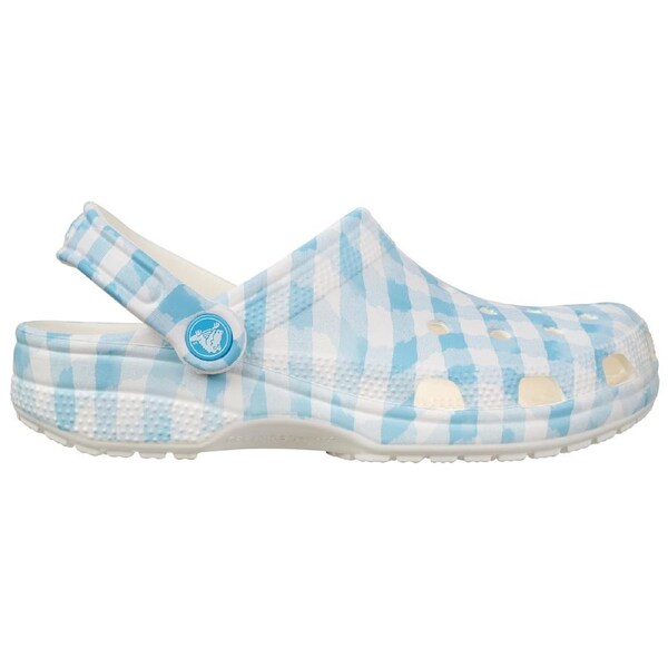 Crocs Unisex Classic Gingham Clogs White/Blue US M6/W8