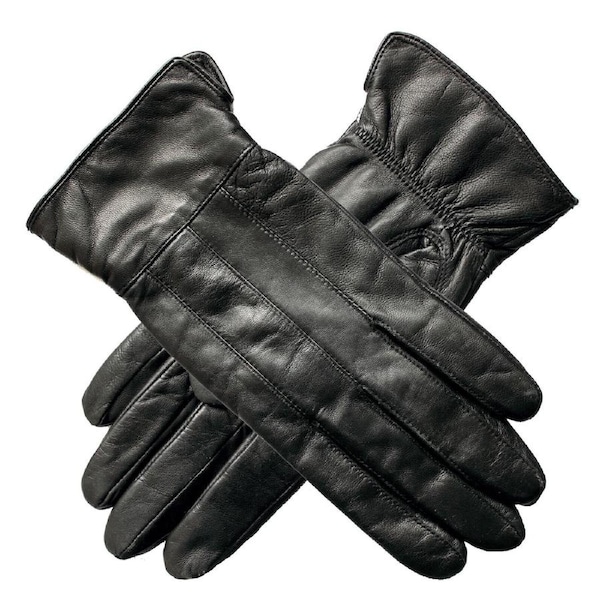Ladies Genuine Sheepskin Leather Gloves Fleece Lined Warm Winter Womens in Black M