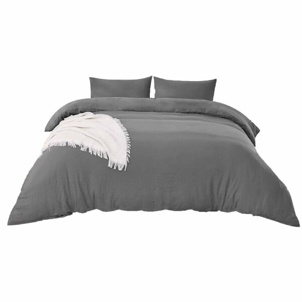 Charcoal Soft Doona Duvet Quilt Cover Pillowcase Set Single Double Queen King Super King 2000TC Single