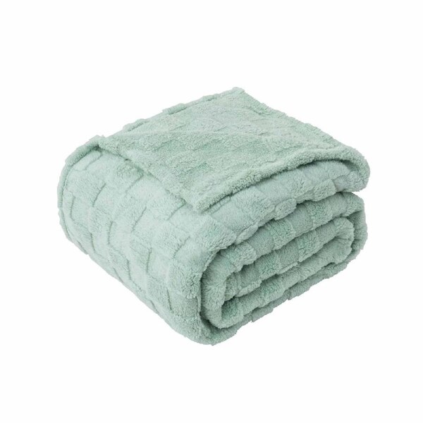 Sage Green Soft Throw Blanket Winter Summer Bed Plaid Blanket Throw Double Queen 152X203