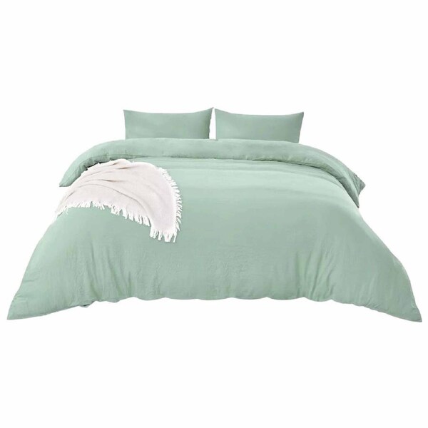 Sage Green Soft Doona Duvet Quilt Cover Pillowcase Set Single Double Queen King Super King 2000TC Single