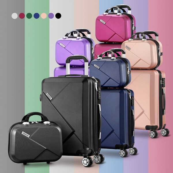 Mazam 2 Piece Luggage Suitcase Trolley Set Travel TSA Lock Hard Case Pink