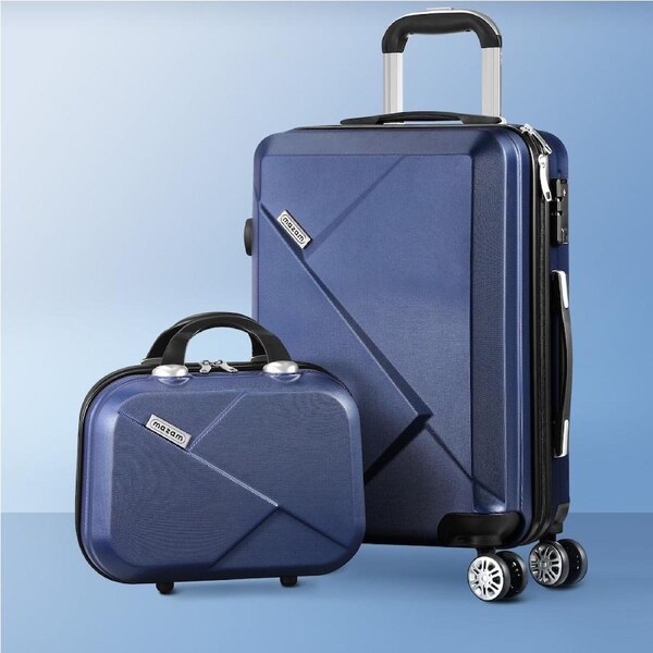 Mazam 2 Piece Luggage Suitcase Trolley Set Travel TSA Lock Hard Case Navy