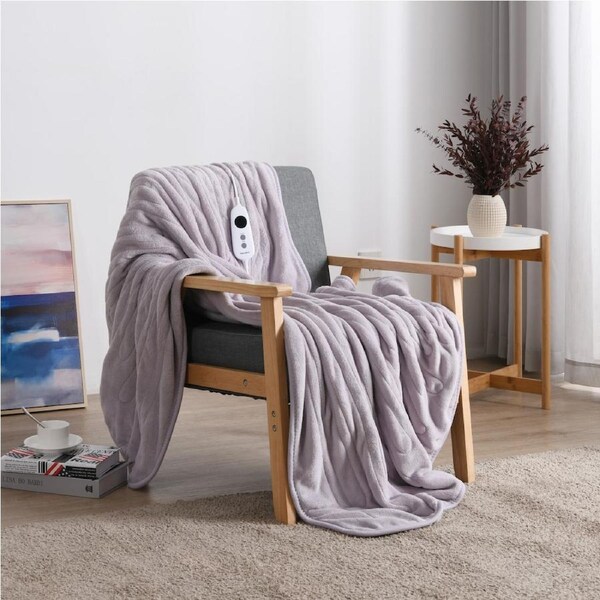 Dreamaker Coral Fleece Heated Throw Lavender 180x200cm