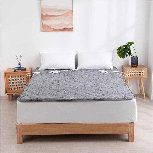 Dreamaker Bamboo Charcoal Quilted Electric Blanket Grey (Queen, King) King