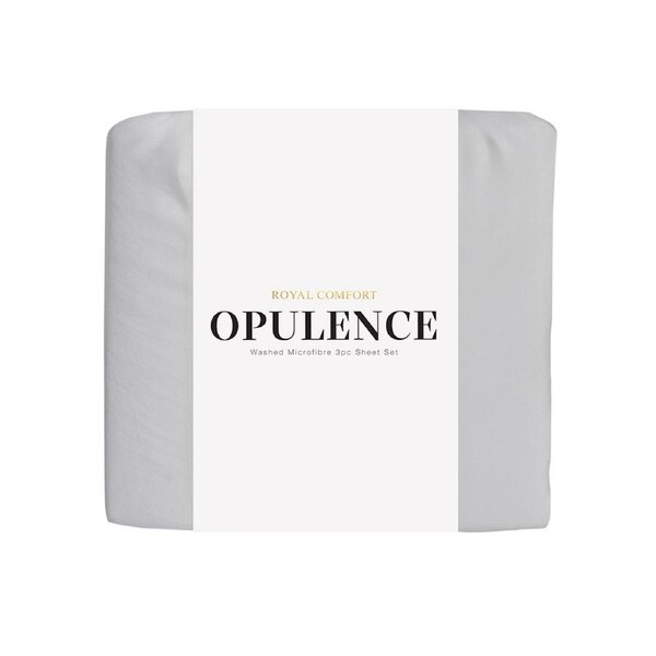 Royal Comfort Opulence Washed Microfibre Sheet Set Grey / King