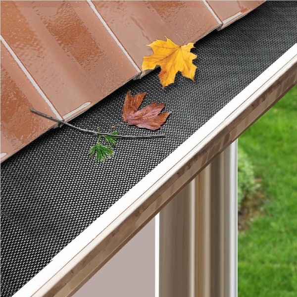 Gardeon Gutter Guard Aluminium Leaf Mesh Garden 100x20cm Heavy Duty Brush DIY Black-30M