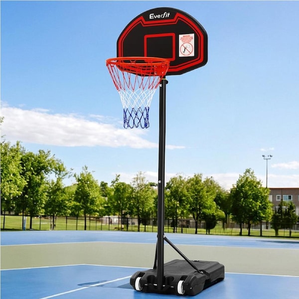 Everfit Pro Basketball Hoop Stand System Ring Backboard Net Height Adjustable Black