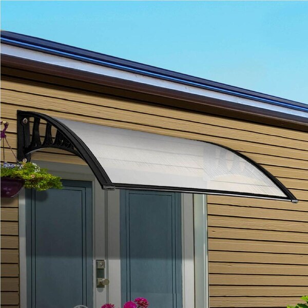 Instahut Window Door Awning Door Canopy 2-3M DIY Outdoor Awning Patio Cover 1m x 2m Clear