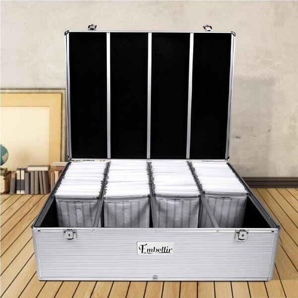 Embellir CD Case DVD Cases Wallet Storage Box Holder Aluminium Fold 500/1000Disc 1000 Discs