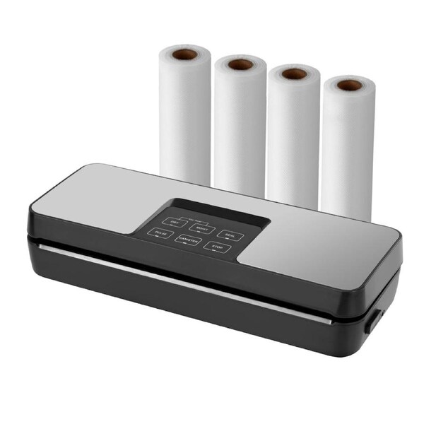 Devanti Food Vacuum Sealer Machine Fresh Storage Sealing Cutter Bags 15/28cm 4 Rolls Sealer bags 30cm machine+28cm*4rolls bags