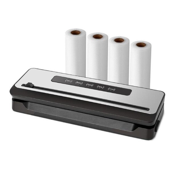 Devanti Food Vacuum Sealer Machine Fresh Storage Sealing Cutter Bags 15/28cm 4 Rolls Sealer bags 32cm machine+15cm*4rolls bags