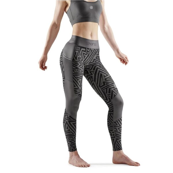 Skins Women's Series-3 Clothing Long Tight Charcoal Angle M