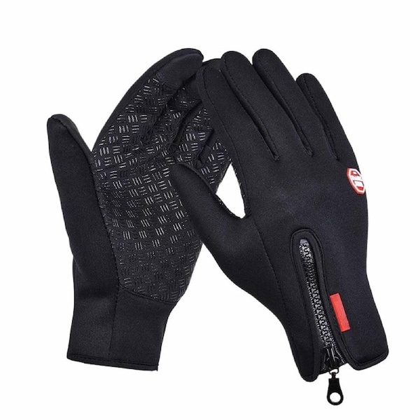 Black Winter Gloves Waterproof Touch Screen Gloves Cycling Gloves Windproof Warm M