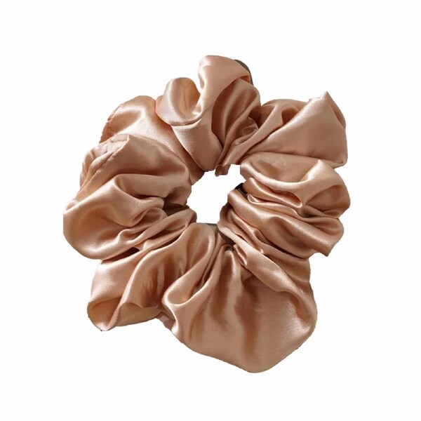 Large Scrunchies Silk Satin Elastic Hair Hair Bands Rope Tie Ponytail Coffee