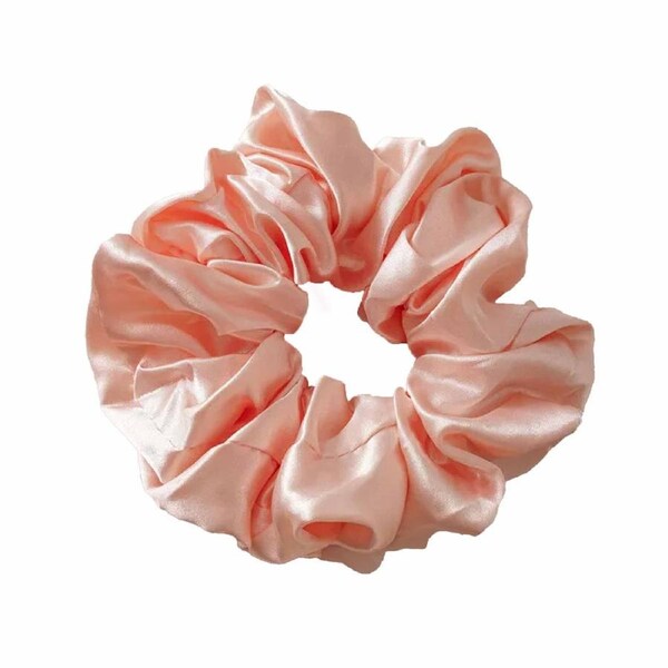 Large Scrunchies Silk Satin Elastic Hair Hair Bands Rope Tie Ponytail Pink