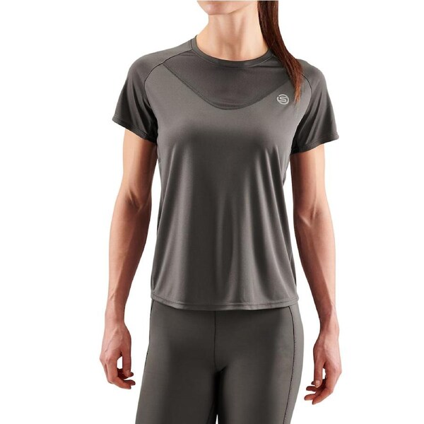 Skins Women's Series-3 Activewear Short Sleeve Top Charcoal S