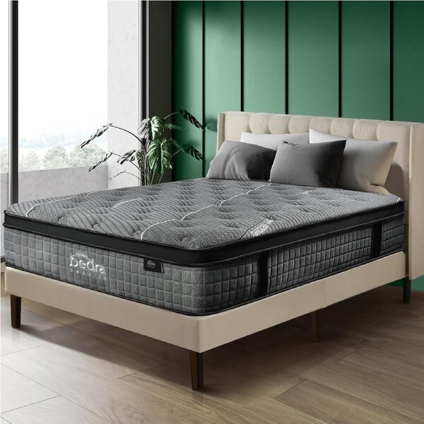 Bedra Queen Double King Mattress 34cm Bed Euro Top Spring Latex Foam Double