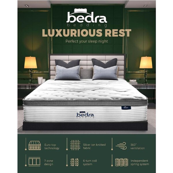 Bedra Queen Double King Euro Top 34cm Mattress Queen