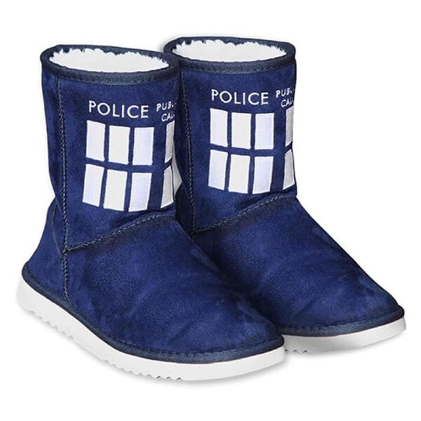 Doctor Who Tardis Boot Slipper Pair Costume Halloween Party Cosplay Ladies US9