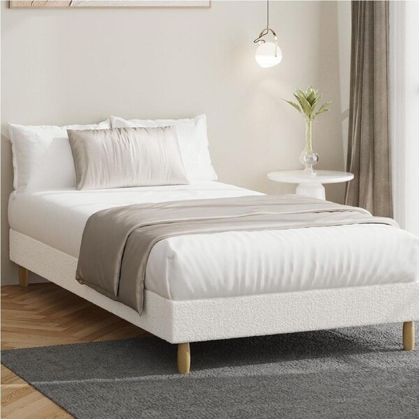 Oikiture Bed Frame Queen Double King Single Full Size Bed Base Boucle Single
