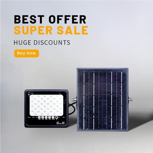 Outway Solar Flood Light LED Motion Sensor Outdoor Garden Security Light 27.5 x 27cm