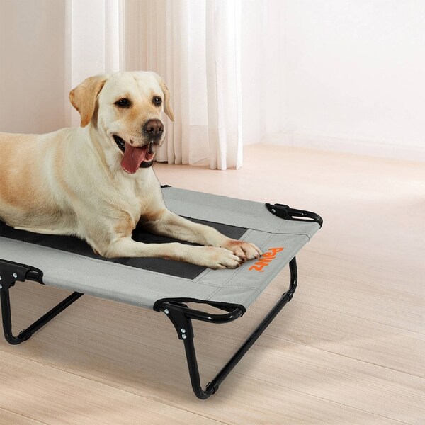 Pawz Pet Elevated Bed Dog Raised Trampoline Foldable Large Hammock Assembly Free L(107cm x 61cm x 20cm)