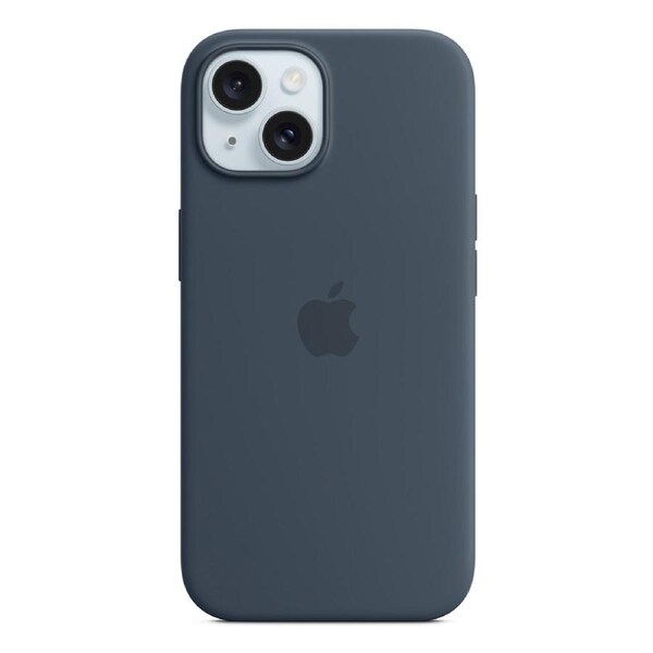 Apple iPhone 15 Silicone Case with MagSafe MXPF3FE/A - Storm Blue Blue