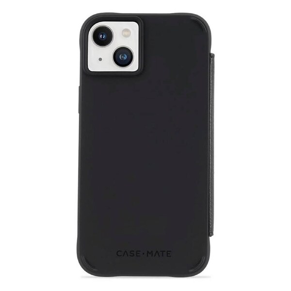 Case-Mate iPhone 14 Plus Leather Wallet Folio Magsafe Case CM049258 - Black Black