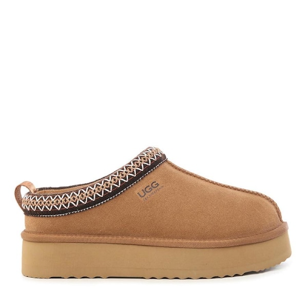 Platinum Tassie Platform Ugg Slippers Chestnut / US WOMEN 4 / US MEN 3 / AU LADIES 4 / AU MEN 2 / EU 35 / UK 2